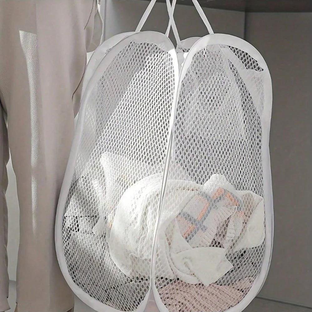 Collapsible Pop-Up Mesh Laundry Hamper – Portable Foldable Clothes Basket for Home, Dorm & Travel