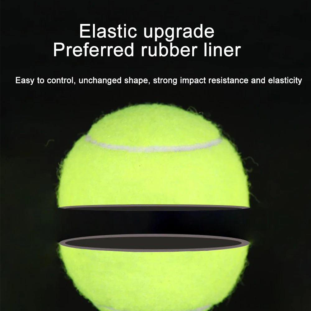 Practice Tennis Balls - 6 or 12 Pack (2.56 in / 65 mm) Felt Rubber Training Balls with Mesh Carry Bag