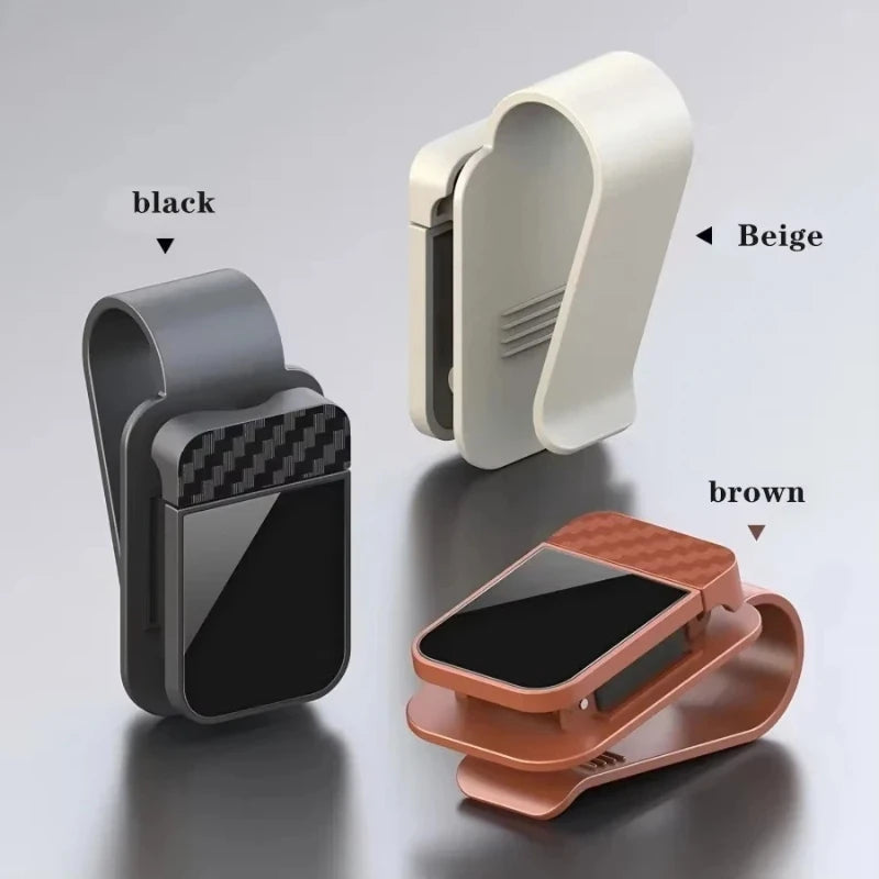 Carbon Fiber Car Sunglasses Clip – Multifunctional Eyeglass & Ticket Holder for Sun Visor