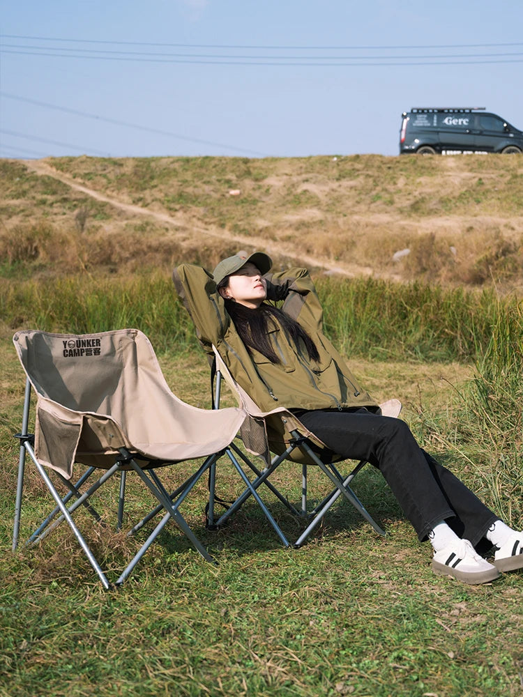 Portable Folding Moon Chair – Camping, Picnic & Fishing Stool | 120kg Capacity, 600D Oxford