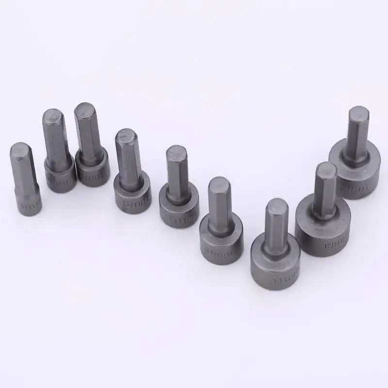 9-Piece Hex Socket Nut Driver Bit Set 5mm-13mm (0.20-0.51 in) - Screwdriver Socket Wrench Kit for DIY & Automotive