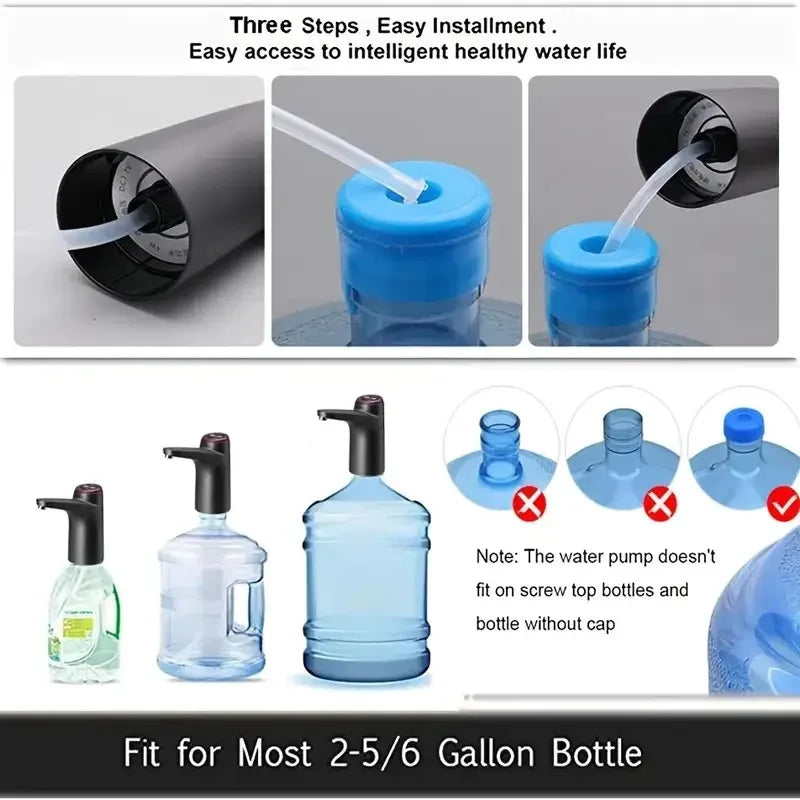 Portable 5-Gallon (≈19 L) Electric Water Dispenser Pump - USB Rechargeable Automatic Bottle Pump for Home, Office & Outdoor