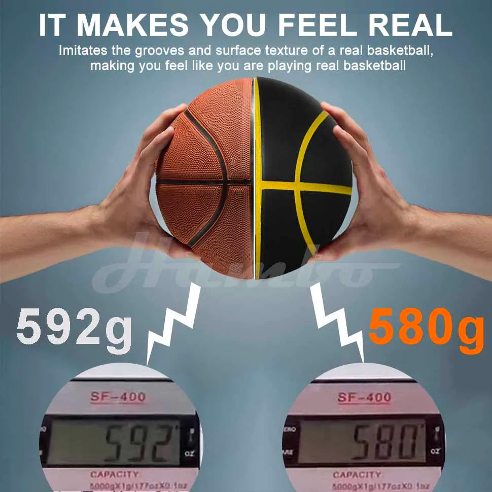 Silent Indoor Basketball Size 7 (29.5 in / 75 cm) PU Foam Airless 580 g Quiet Dribble