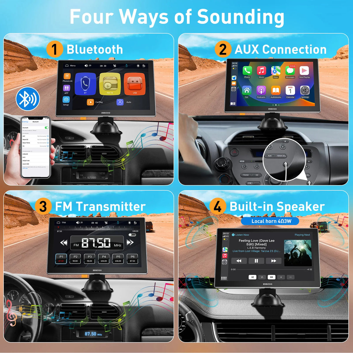 9-Inch (22.9 cm) CarPlay Player Wireless Android Auto Bluetooth Touchscreen MP5 Car Radio Voice Control