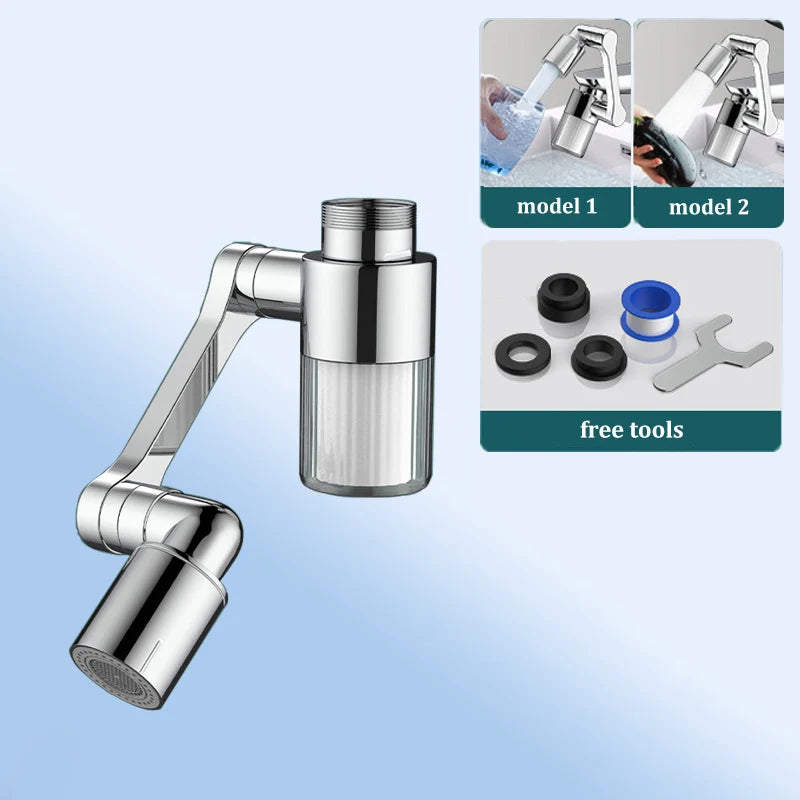 1080° Rotating Faucet Extender with Filter Aerator for Kitchen and Bathroom Splash-Proof Spout