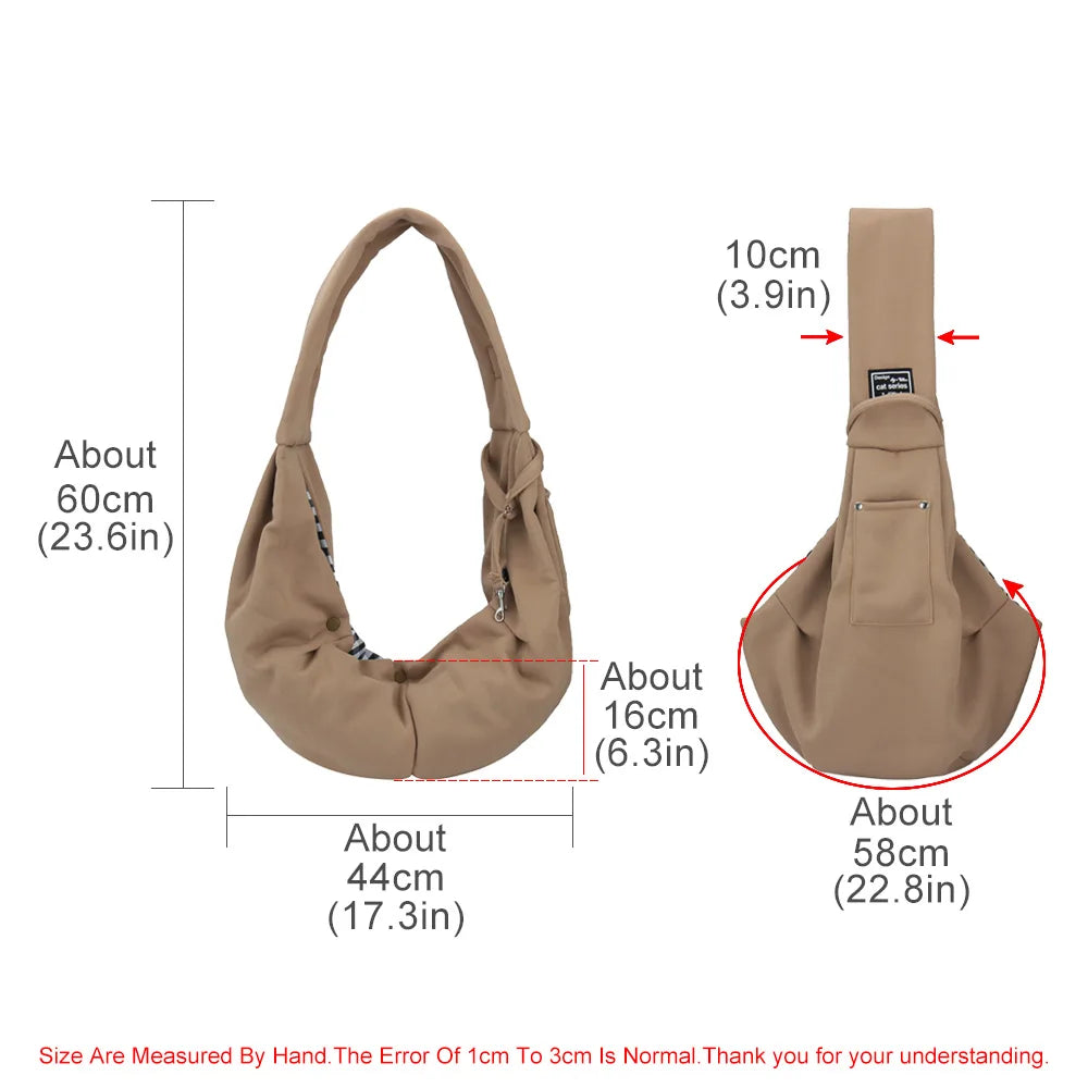 Portable Pet Shoulder Carrier with Phone Pocket – Travel Handbag for Small Dogs & Cats