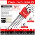Long Metric Allen Key Set with Sleeve Universal Torque Hex Wrenches & Screwdriver for Motorcycles and Bicycles