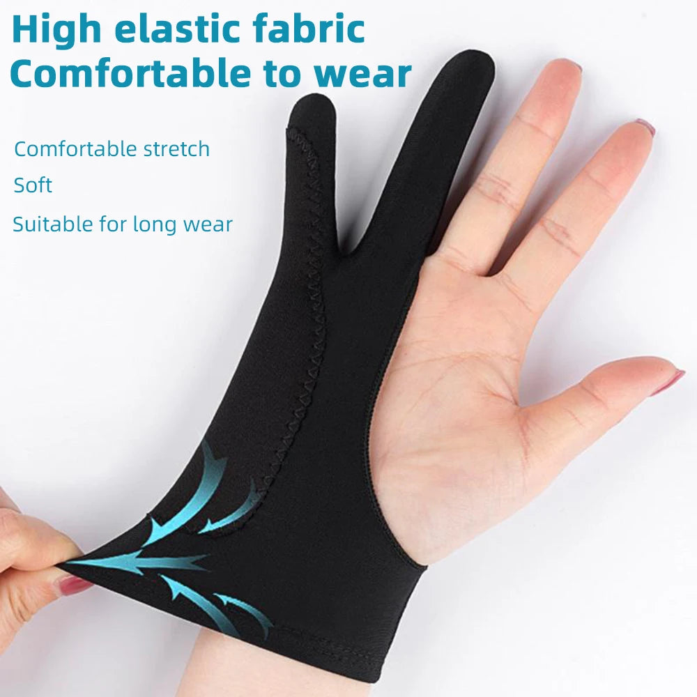 Two-Finger Drawing Glove for iPad & Graphics Tablets – Anti-Fouling Anti-Touch Artist Glove (Left & Right Hand)
