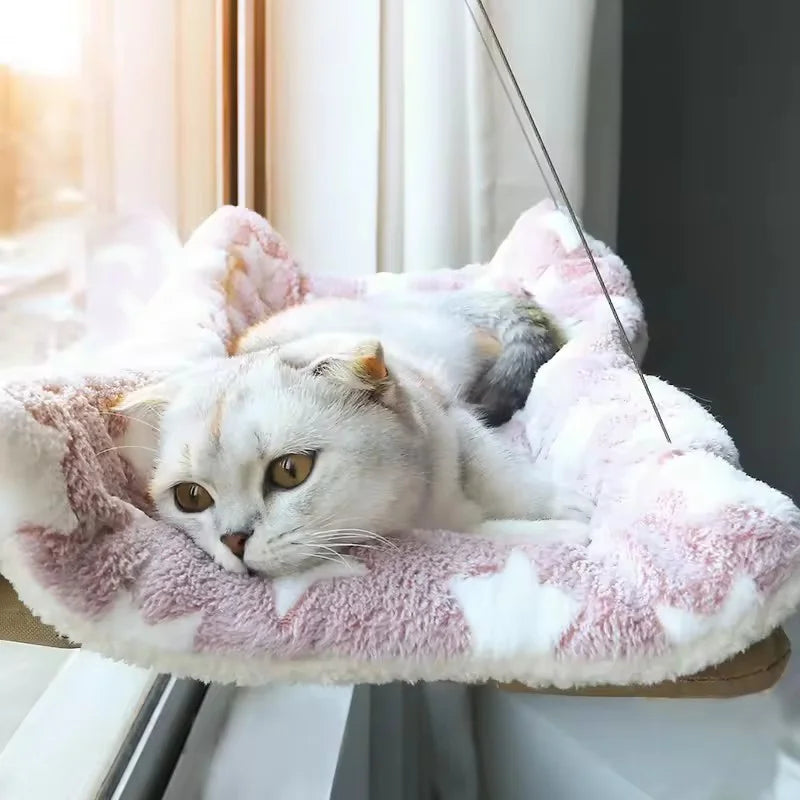 Window Cat Hammock with Suction Cups – 55 × 35 cm (21.7 × 13.8 in), Holds 20 kg (44 lb) – Space-Saving Indoor Window Perch, All-Season Cat Bed