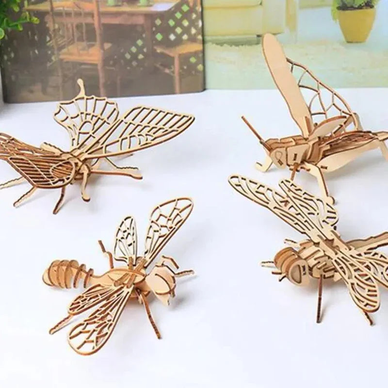 DIY 3D Wooden Butterfly Puzzle for Kids - Educational Craft, Brain Game & Home Decor