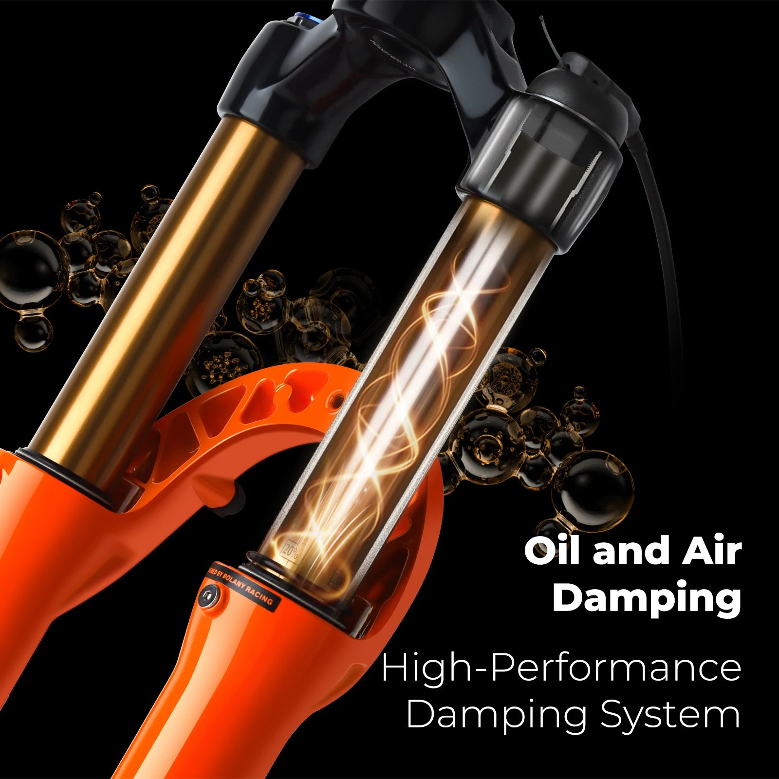 120mm (4.7in) Travel Mountain Bike Air Fork 27.5/29 in, 32mm (1.26in) Stanchion Magnesium Alloy Suspension - Orange