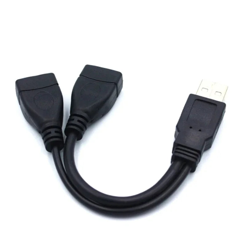 USB 2.0 Y Splitter Cable 1 Male to 2 Female — Data & Charging, 5.9 in (15 cm) or 11.8 in (30 cm) for PC & Car