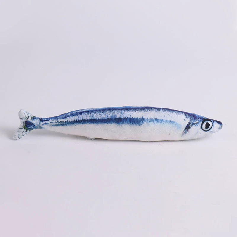 Plush Fish Cat Toy with Catnip - Durable Bite-Resistant Interactive Stuffed Toy for Cats