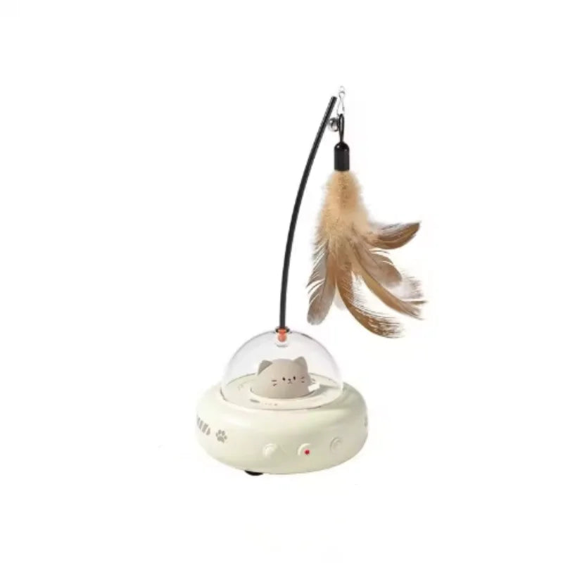 Smart Interactive Cat Toy - USB Rechargeable Rotating Feather Automatic Play for Indoor Kittens & Cats