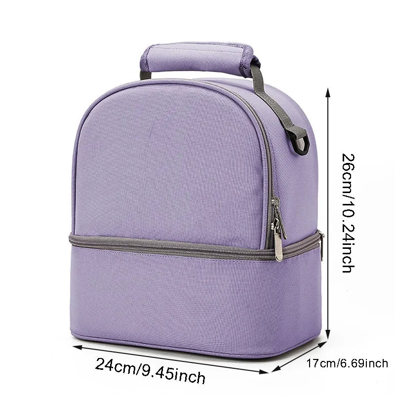 Insulated Double-Layer Large Capacity Mommy Bag – Travel Picnic Diaper & Lunch Backpack