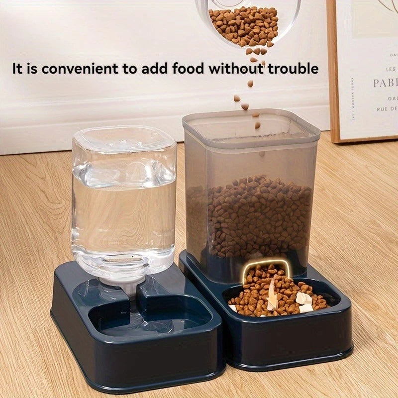 Automatic Pet Feeder & Water Dispenser – Portion-Control Food Bowl for Cats & Dogs (No Batteries Required)