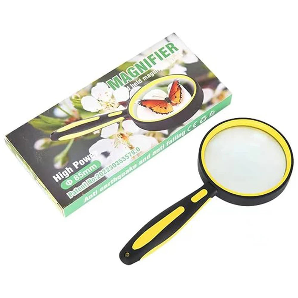 5-10X Adjustable Magnifying Glass with Non-Slip Rubber Handle, Kids Nature Explorer & Senior Reading Magnifier