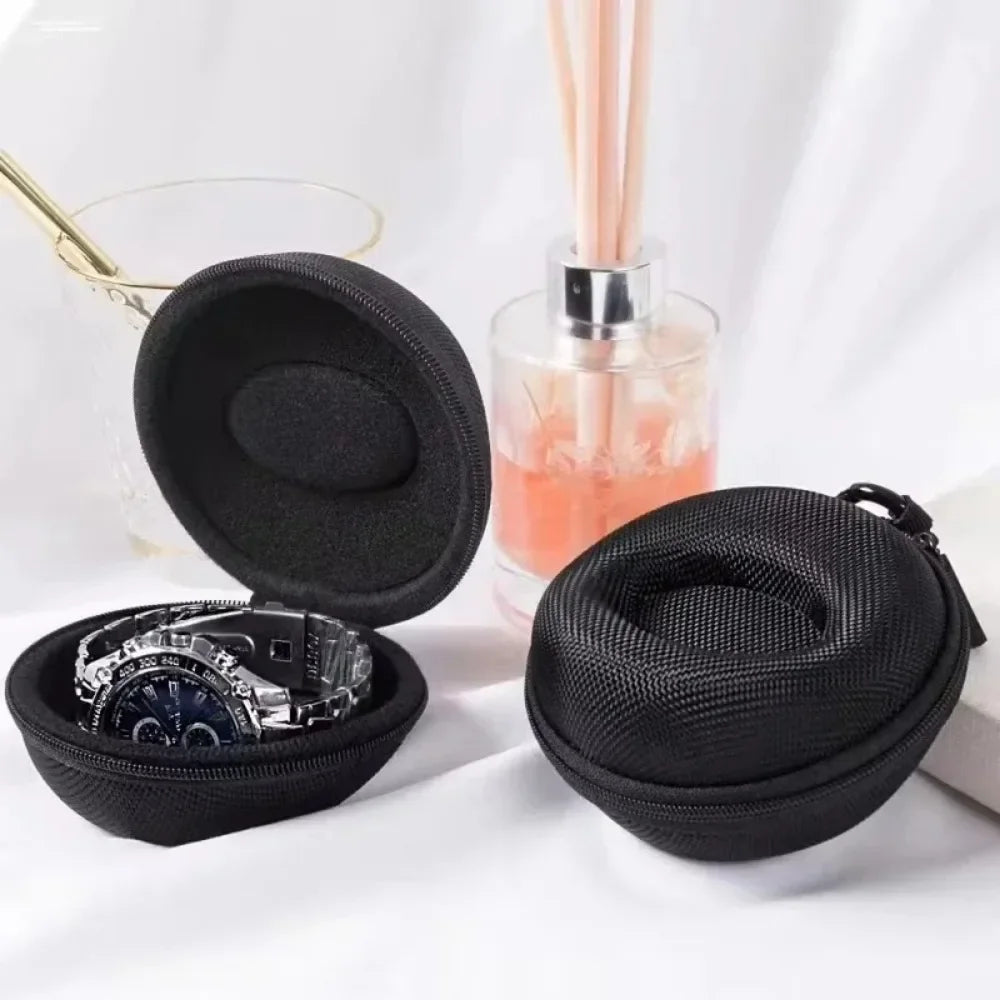 Portable EVA Single Watch Travel Case – Waterproof Zippered Watch Storage Organizer for Smartwatches