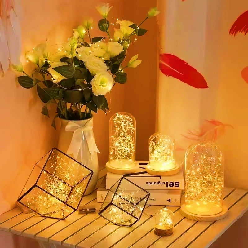Battery Operated LED Fairy String Lights Waterproof Silver Wire 1–10m (3.3–32.8ft) 10–100 LEDs for Wedding Party Christmas
