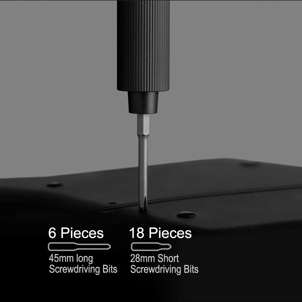 Electric Precision Screwdriver Kit — 24 S2 Steel Bits, 2 Torque Settings, 400+ Screws/Charge, USB-C Rechargeable