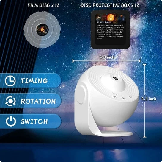 Galaxy Star Projector Night Light 360° Rotating LED Planetarium Lamp – Starry Sky Nightlight for Kids Room & Home Decor