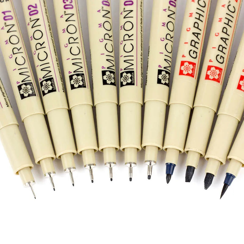 1pc Pigment Fineliner Pen — Waterproof Black Ink, Fine Tip Sketch & Drawing Marker