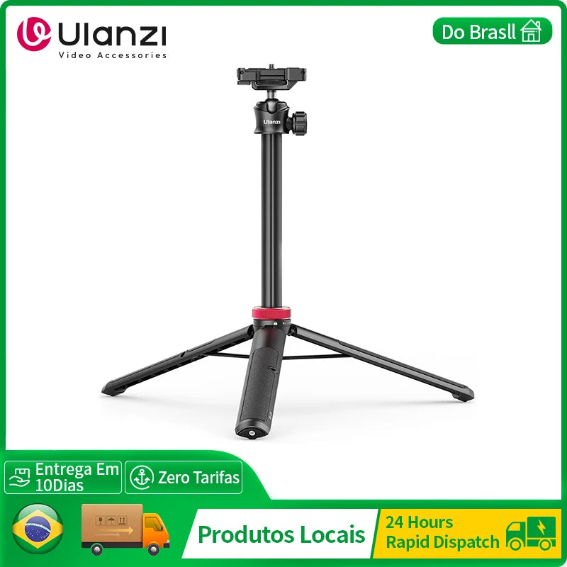 Extendable Vlog Tripod with Cold Shoe Phone Mount — Portable Smartphone & DSLR Table Tripod