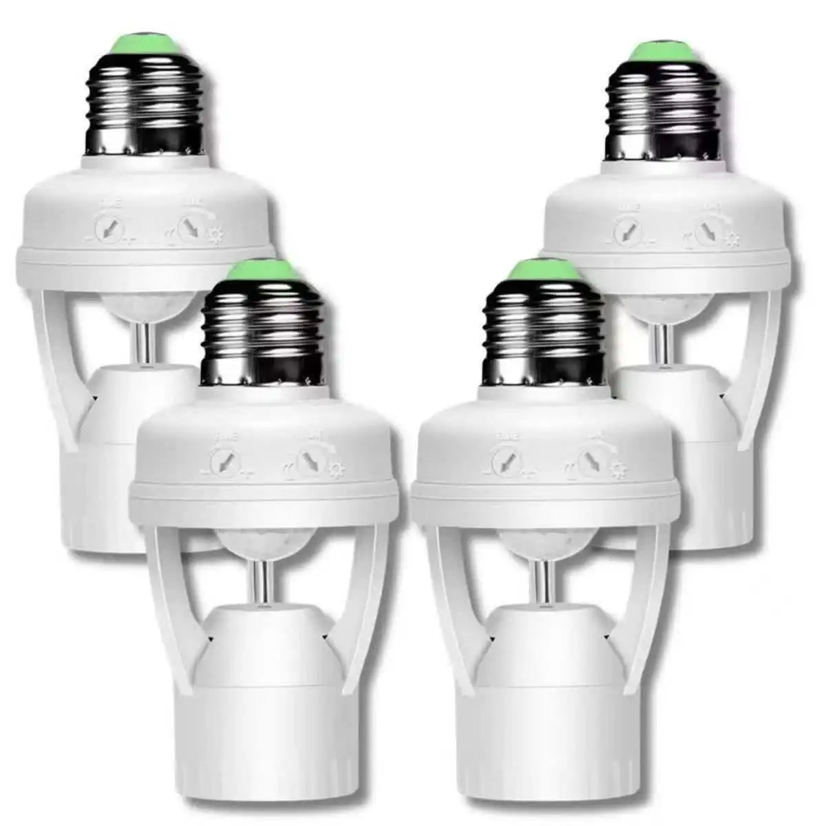 E27 Motion Sensor Lamp Socket Adapter with Photocell — Presence Sensor for Light Bulbs, Auto On/Off, 110–220V