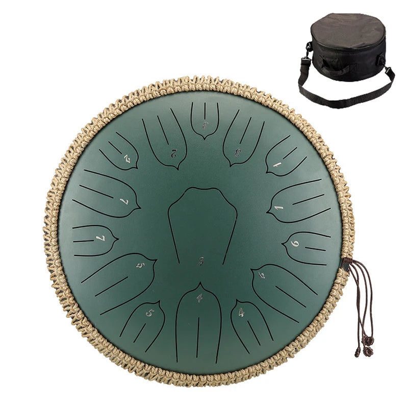 13-Inch (32 cm) 15-Note D-Tone Steel Tongue Drum Glucophone Handpan Percussion