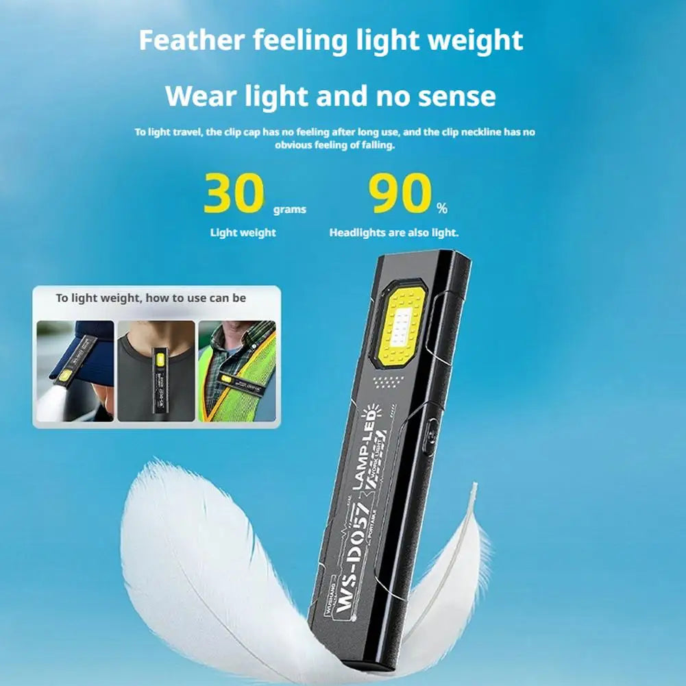 Rechargeable EDC LED Flashlight 550 lm – Pocket Mini Torch with USB-C, 5 Modes & Magnetic Clip
