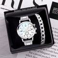 Men's Business Quartz Watch 40mm Stainless Steel Band with Bracelet (1 or 2-Pack)