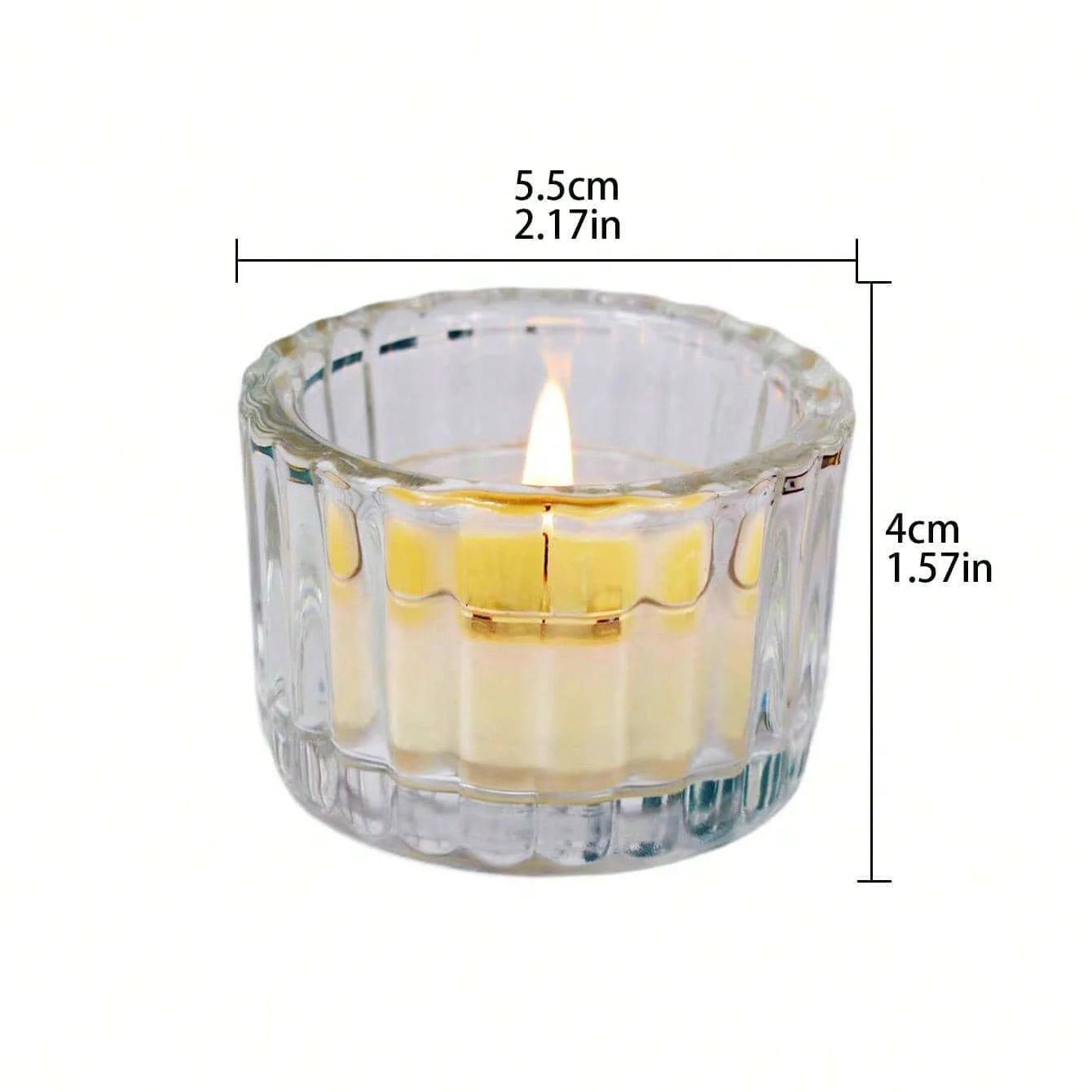 2-Pack Clear Glass Tealight Candle Holders – Small Mini Candlestick Table Centerpiece for Wedding, Home & Party