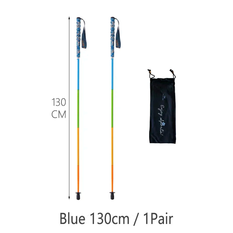 Ultra-Light Carbon Fiber Folding Trekking Poles - Collapsible Anti-Shock Hiking & Nordic Walking Sticks (110/120/130 cm | 43.3/47.2/51.2 in)
