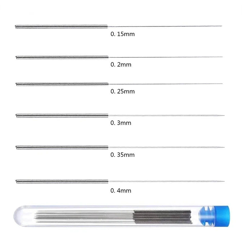 3D Printer Nozzle Cleaning Kit Stainless Steel Needles 0.2/0.3/0.4/0.5/0.6/0.8/1.0mm 10-Pack