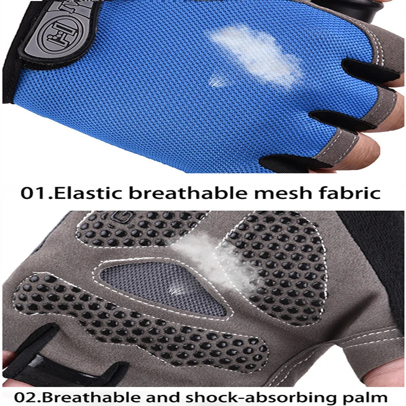 Fingerless Gym Gloves for Men & Women - Anti-Slip Breathable Workout & Cycling Gloves