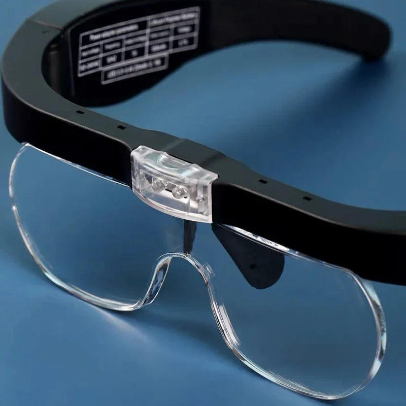 Hands-Free LED Headband Magnifier — USB Rechargeable with 1.5x 2.5x 3.5x 5x Lenses for Reading, Watch & Jewelry Repair
