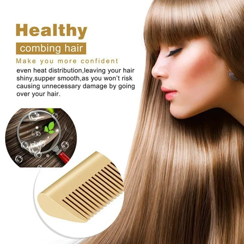 2-in-1 Heated Hair Straightener & Curler Brush – Wet/Dry Tourmaline Ceramic Styling Comb