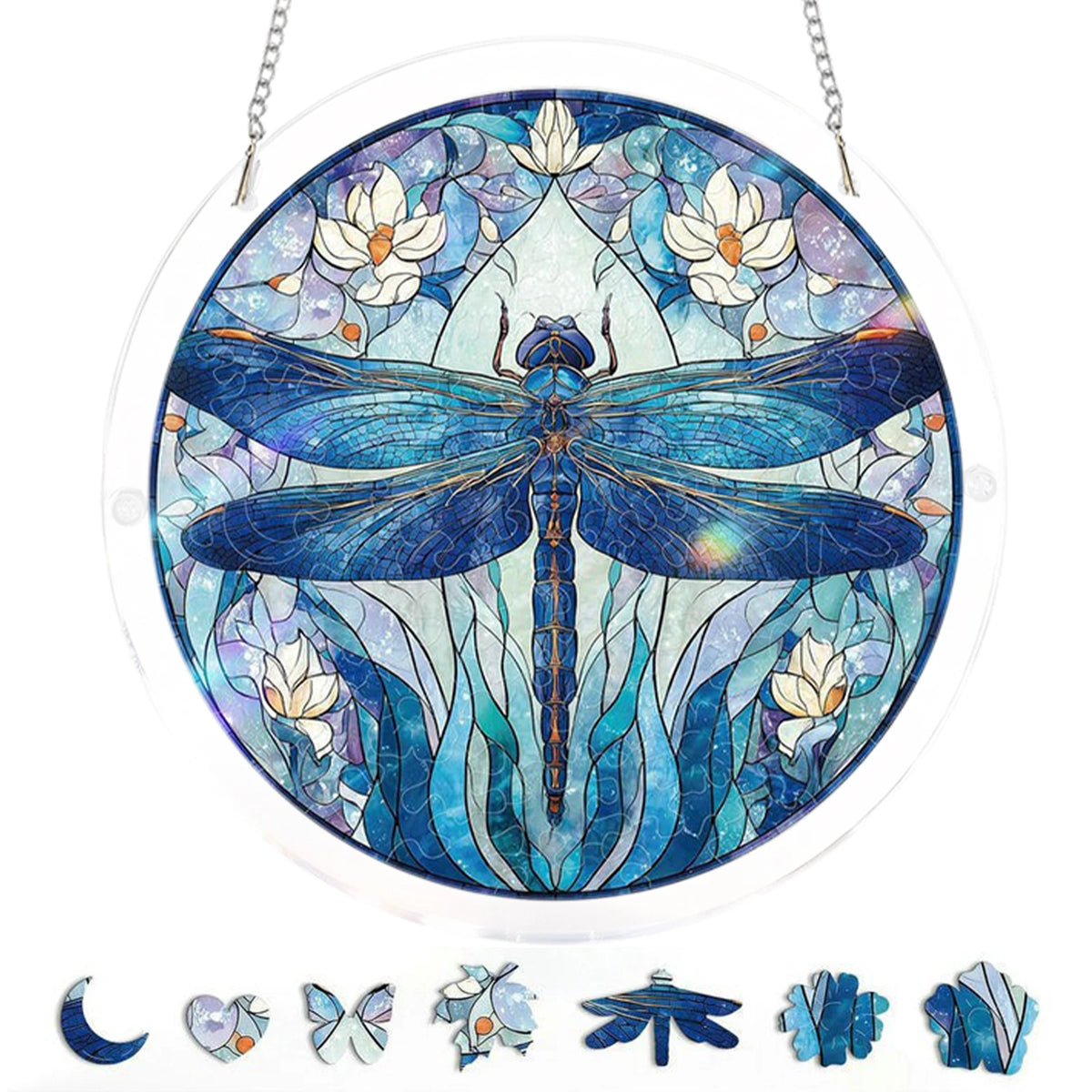 Acrylic Round Jigsaw Puzzle Suncatcher 7.3 in (185 mm) Hanging Sun Catcher Window & Wall Decor Gift