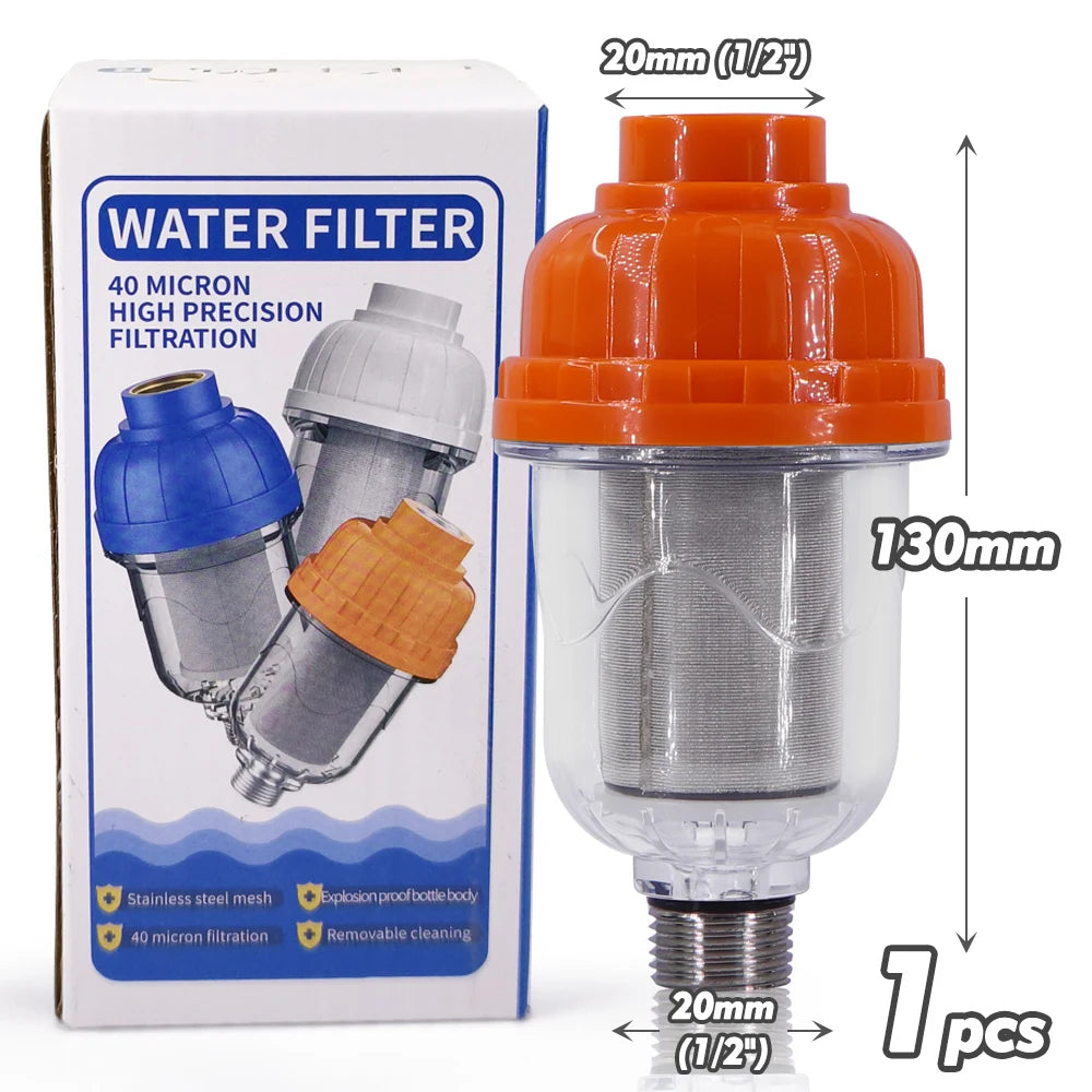 40-Micron 1/2" (12.7 mm) Prefilter with 316 Stainless Steel Screen – Garden Faucet, Kitchen & Bathroom Strainer
