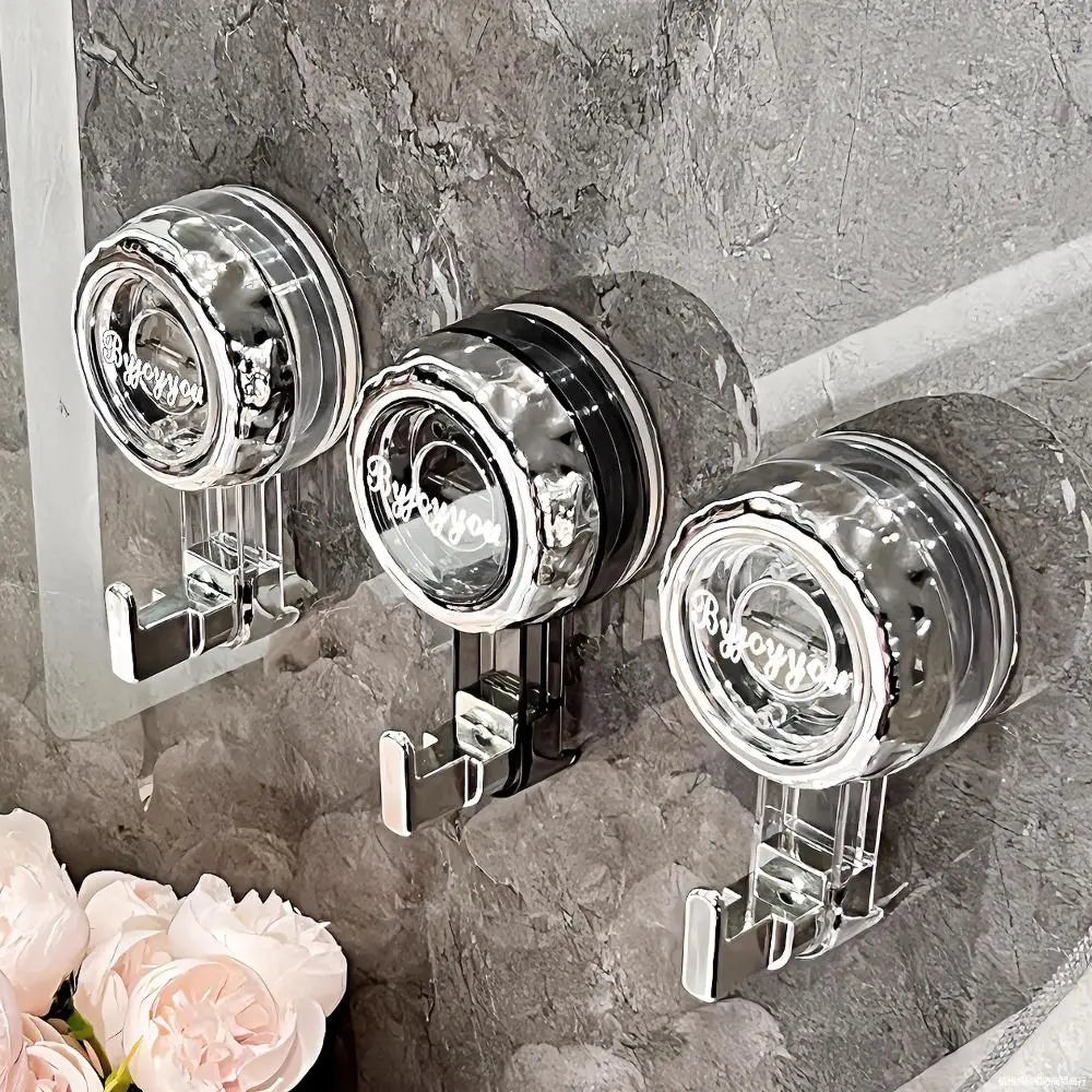 Powerful Reusable Suction Cup Hook Heavy-Duty Traceless Shower & Wall Hook 3.54 x 2.28 in (9 x 5.8 cm)