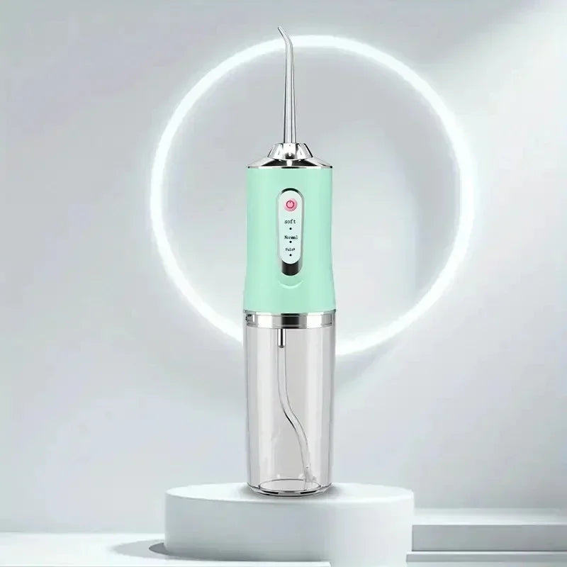 Portable Rechargeable Water Flosser Oral Irrigator USB – 3 Modes, IPX7, 4 Nozzles, 220ml (7.4 fl oz)