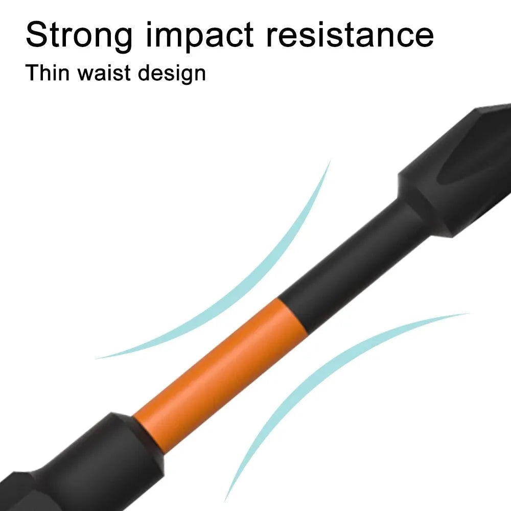 3-Pack S2 Impact Magnetic Phillips (Cross) Screwdriver Bits 50/65/70mm Anti-Slip for Electric Drills