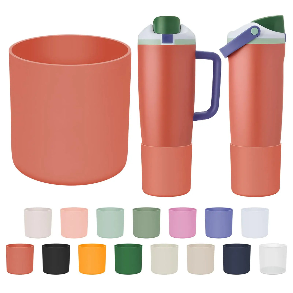 Silicone Protective Boot Sleeve for 30 oz (887 ml) & 40 oz (1.18 L) Tumbler Bottles, Anti-Slip Full-Bottom Cover