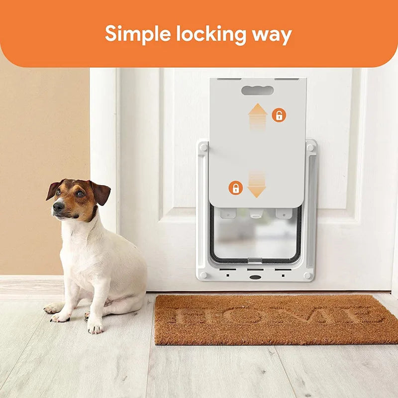 Lockable Pet Door with Privacy Flap – Weatherproof Dog & Cat Door, Easy Install (S 13.8 in x 11.4 in / 35 x 29 cm, L 16.9 in x 14.0 in / 43 x 35.5 cm)