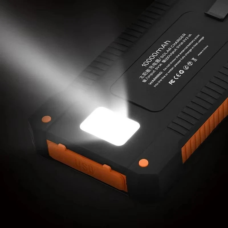 Waterproof Solar Power Bank 50,000/100,000/200,000mAh Dual USB PD 20W & 120W Fast Charge Portable Charger with LED Display & Flashlight for Camping & Travel