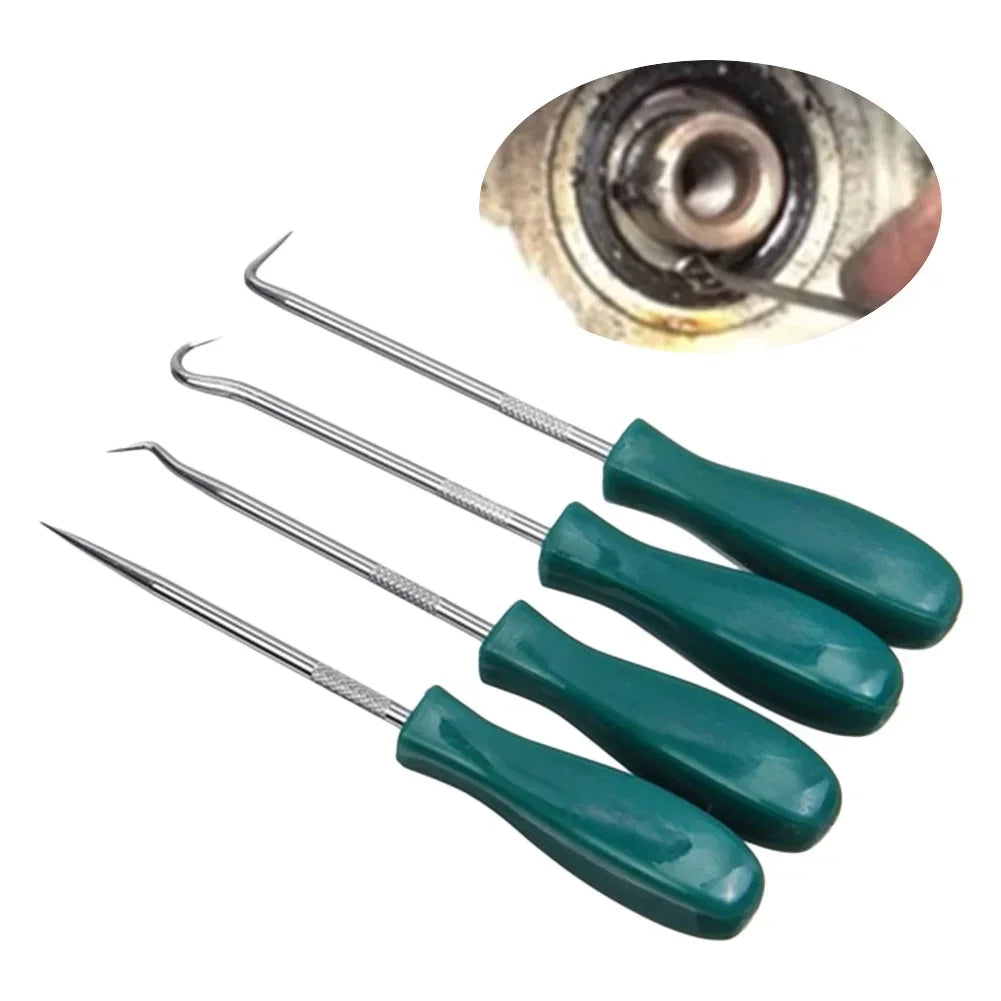 4-Piece Oil Seal Pick Hook Set 135mm (5.31 in) Valve Seal Removal Tools for Auto, Garage & Mechanics