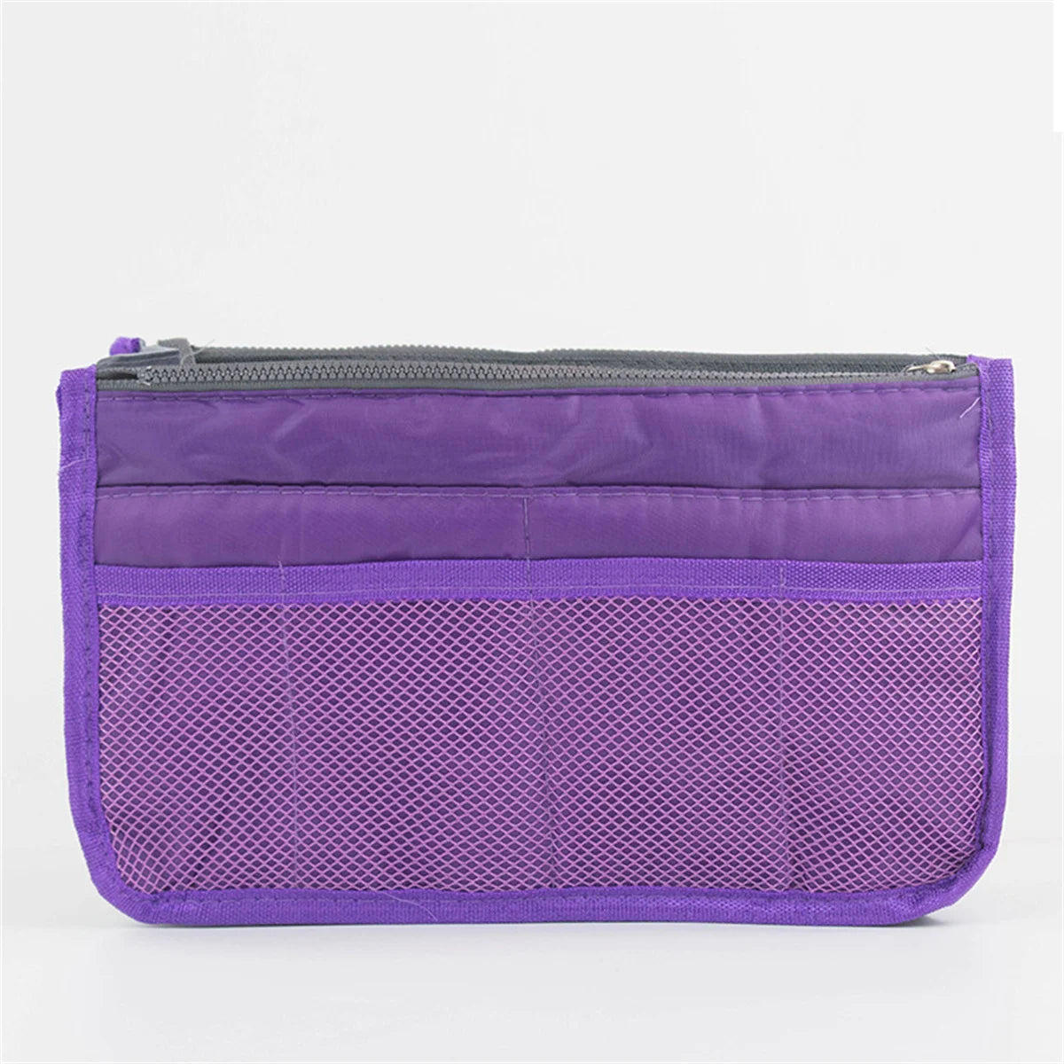 Multifunctional Bi-Fold Makeup and Toiletry Organizer Bag, Double Zipper Large Capacity