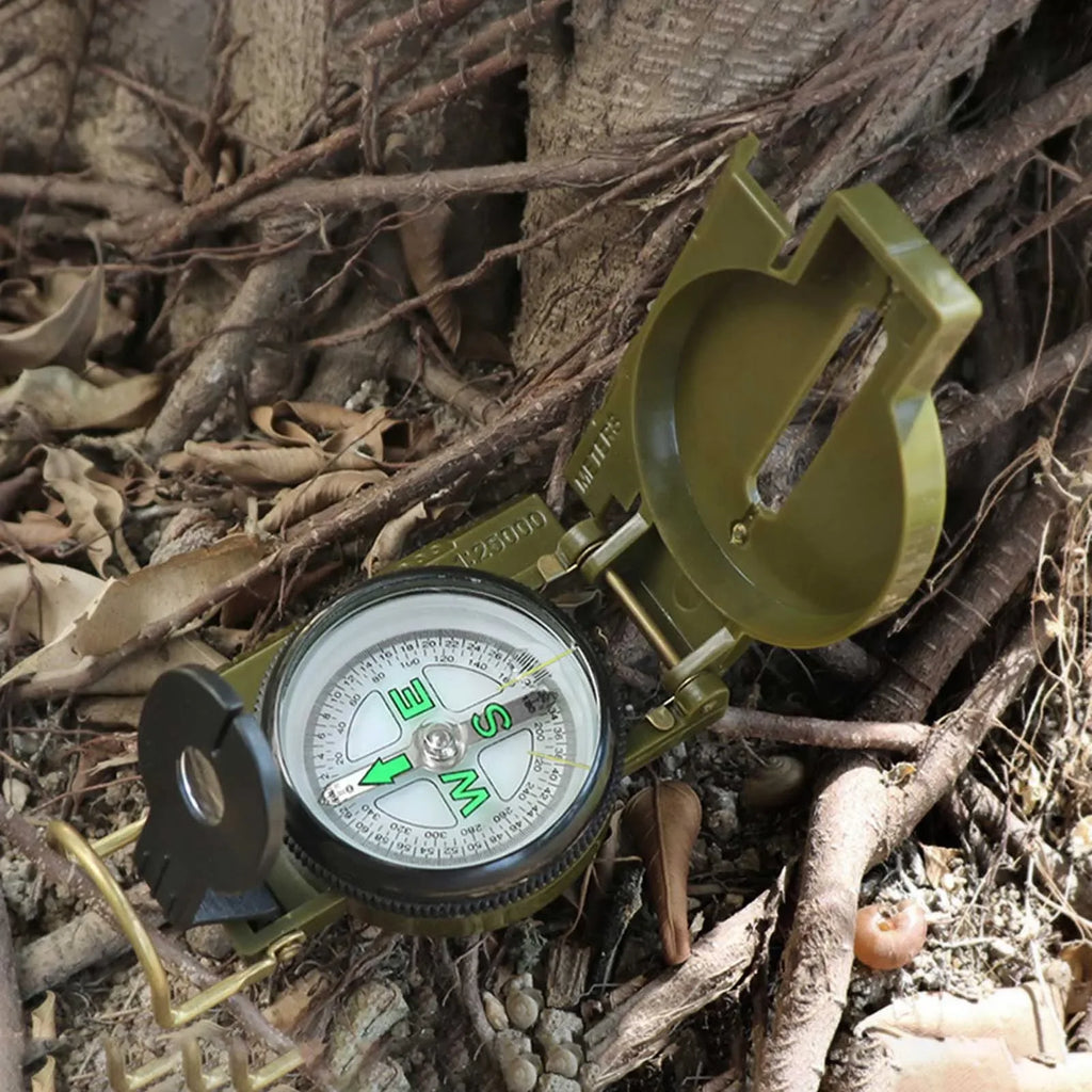 Waterproof Metal Sighting Compass – High-Accuracy Lensatic Compass for Hiking, Mountaineering & Survival