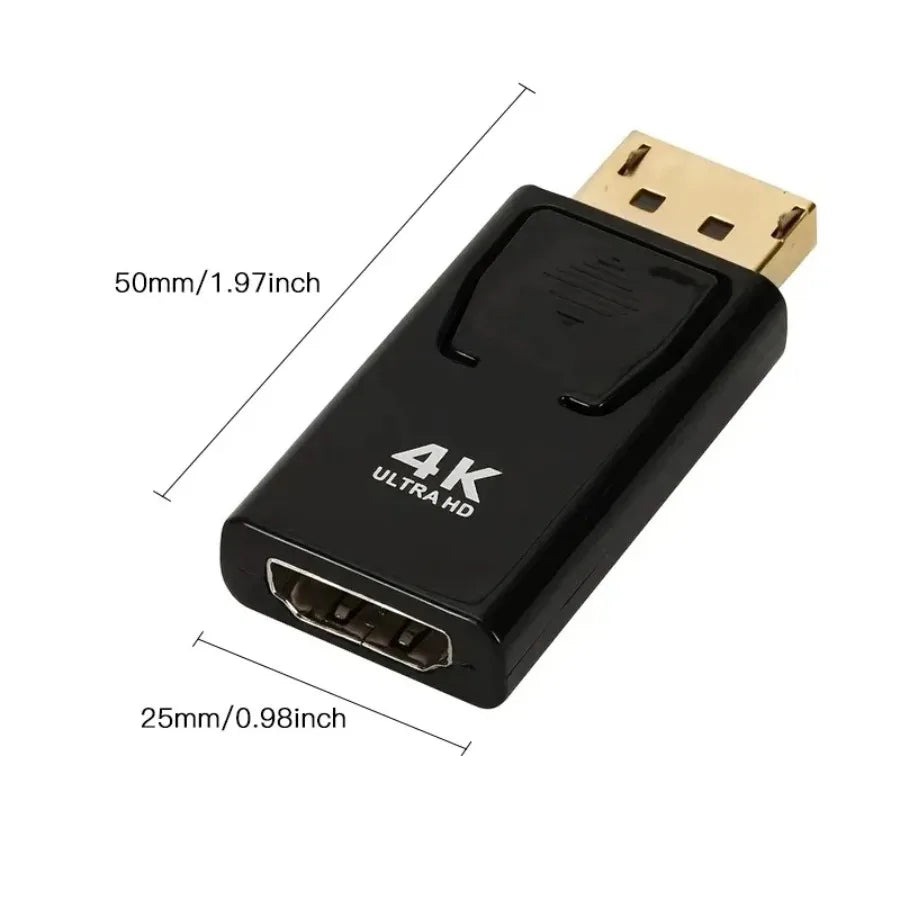 4K DisplayPort to HDMI Adapter – DP to HDMI Converter with Audio for Laptop PC HDTV