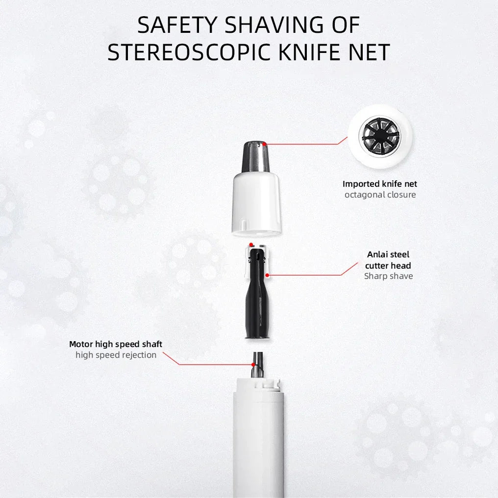 Electric Nose & Ear Hair Trimmer for Men – Portable Eyebrow & Detail Groomer, Painless
